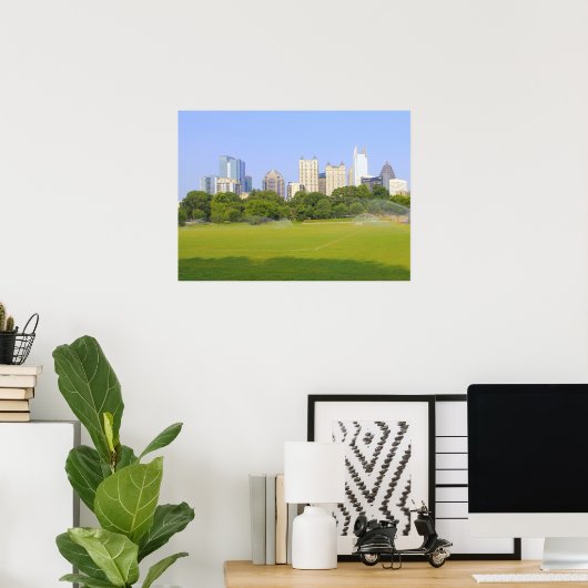 Atlanta Skyline uit Piemonte Park Poster (Thuiskantoor)