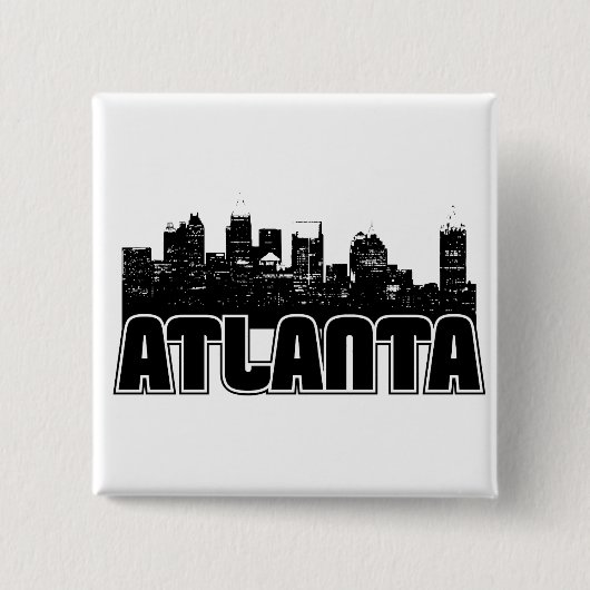 Atlanta Skyline Vierkante Button 5,1 Cm (Voorkant)