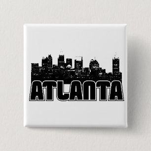 Atlanta Skyline Vierkante Button 5,1 Cm