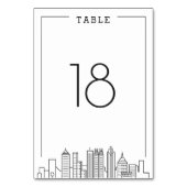 Atlanta Skyline Wedding | Tabelnummer Kaart (Achterkant)