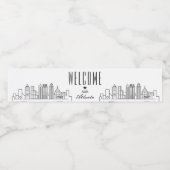 Atlanta Skyline | Welkomstbericht Waterfles Etiket (Enkel label)