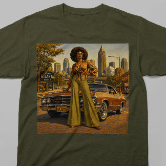 Atlanta Soul 70s Retro Zwarte Vrouw Vintage T-shirt
