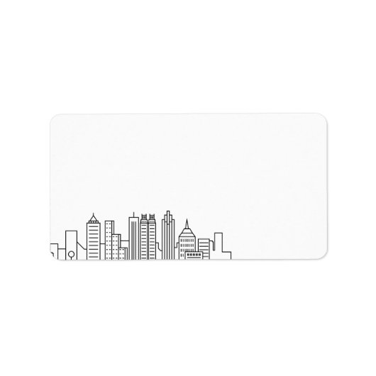 Atlanta Stylized Skyline | Blanco etiket (Voorkant)