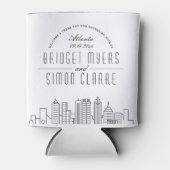 Atlanta Stylized Skyline | Koelbox voor weddenscha Blikjeskoeler (Voorkant)