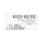 Atlanta Stylized Skyline Large Label (Voorkant)