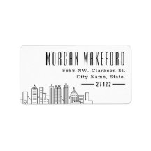 Atlanta Stylized Skyline Large Label