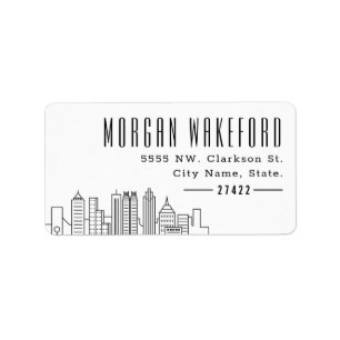 Atlanta Stylized Skyline Large Label