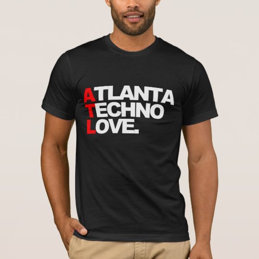 Atlanta Techno Love (zwart) T-shirt (Voorkant)