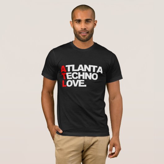 Atlanta Techno Love (zwart) T-shirt (Voorkant volledig)