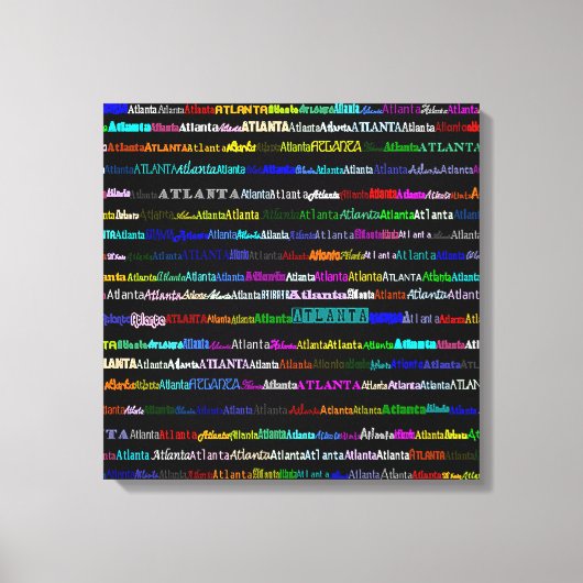 Atlanta Text Design I Wrapped Canvas (Voorkant)