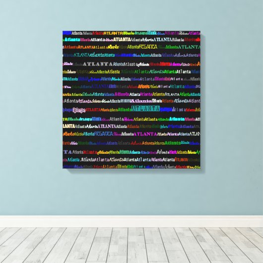 Atlanta Text Design I Wrapped Canvas (Insitu (Houten vloer))