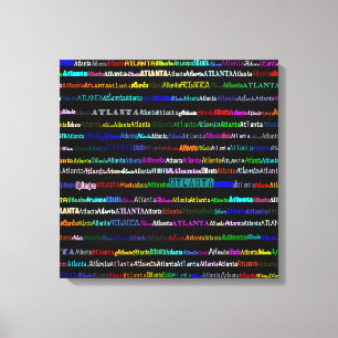 Atlanta Text Design I Wrapped Canvas Afdruk