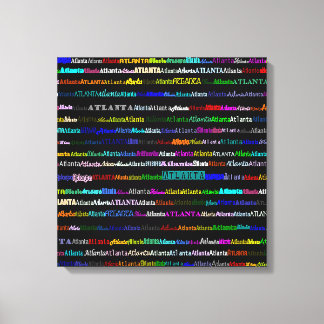 Atlanta Text Design I Wrapped Canvas Afdruk