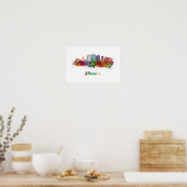 Atlanta V2 skyline in waterverf Poster (Keuken)