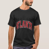 Atlanta Varsity Stijl Rode Tekst T-shirt (Voorkant)