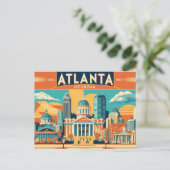 Atlanta vibes een retro eerbetoon aan het hart van briefkaart (Staand voorkant)