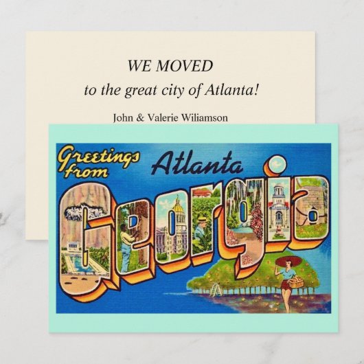 Atlanta Vintage Ansichtkaart (Voorkant / Achterkant)
