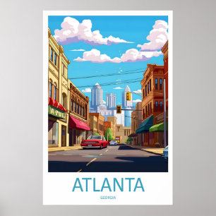 Atlanta Vintage Reisposter Park Nationaal Skiën Poster