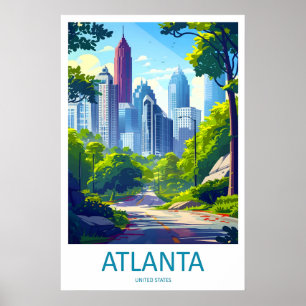 Atlanta Vintage Reisposter Ski Nationaal Park Poster