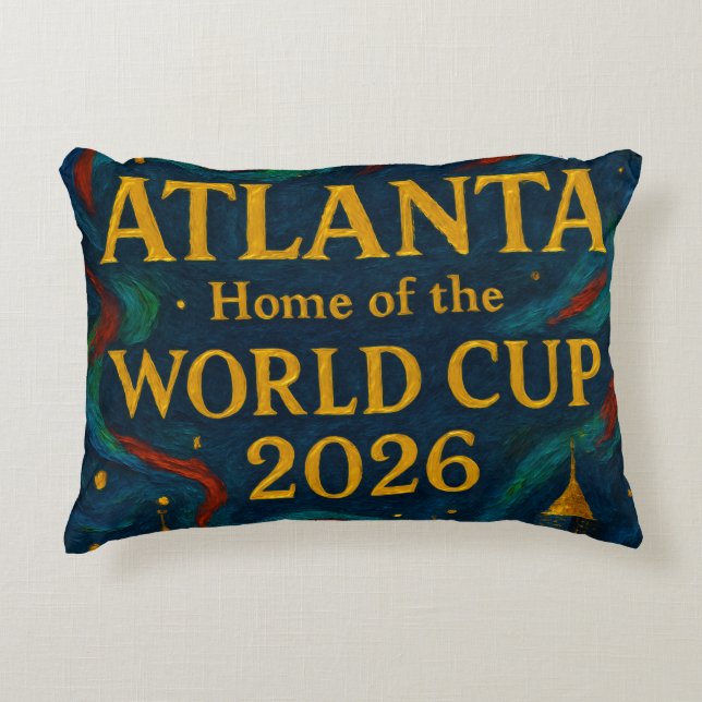 Atlanta Voetbal Elegante Kunst 2026 Accent Kussen (Voorkant)