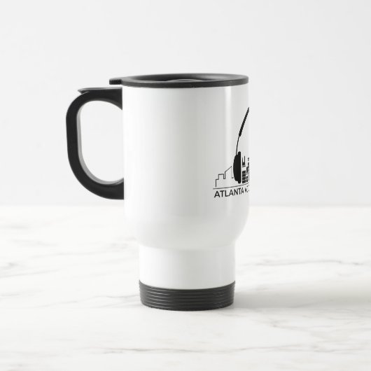 Atlanta Voicover Studio Coffee/Tea Tumble (wit) Reisbeker (Links)