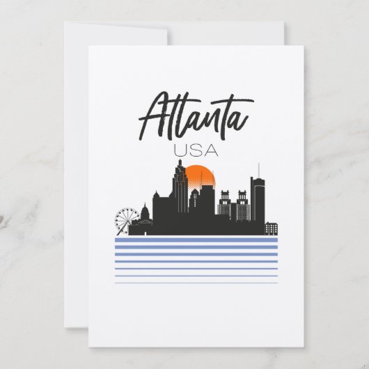 Atlanta, VS, Skyline Feestdagenkaart (Voorkant)