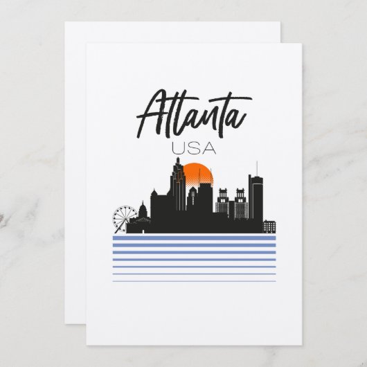 Atlanta, VS, Skyline Feestdagenkaart (Voorkant / Achterkant)