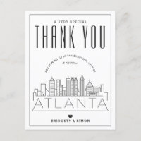Atlanta Wedding | Bedankt voor komst! Briefkaart