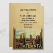 Atlanta Wedding Invitation  midden-eeuw Kaart (Voorkant / Achterkant)