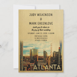 Atlanta Wedding Invitation  midden-eeuw Kaart