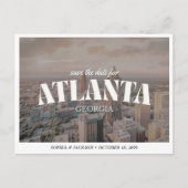 Atlanta Wedding Save the Date Downtown Retro Briefkaart (Voorkant)