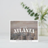 Atlanta Wedding Save the Date Downtown Retro Briefkaart (Staand voorkant)