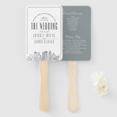 Atlanta Wedding | Weddenschap-programma Hand Fan Handwaaier (Voorkant en achterkant)