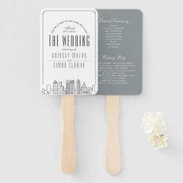 Atlanta Wedding | Weddenschap-programma Hand Fan Handwaaier