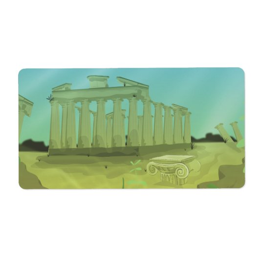 Atlantas cartoon landschap etiket (Voorkant)