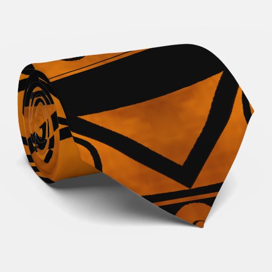 Atlantean Crafts Copper on Black Stropdas (Opgerold)