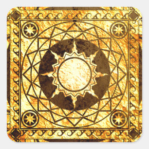 Atlantean Crafts Gold in Bronze Vierkante Sticker