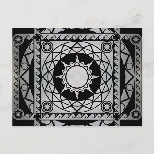 Atlantean Crafts Silver op Black Briefkaart (Voorkant)