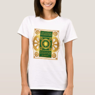 Atlantean Steamworks-Gold en Green op White Marble T-shirt