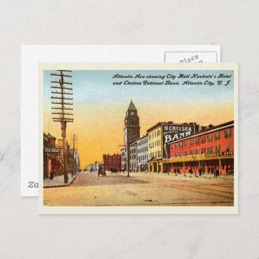 Atlantic Ave., Atlantic City 1908  Briefkaart (Voorkant / Achterkant)