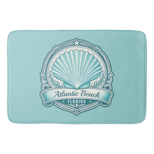 Atlantic Beach FL Kustschelp Embleem Badmat (Voorkant)