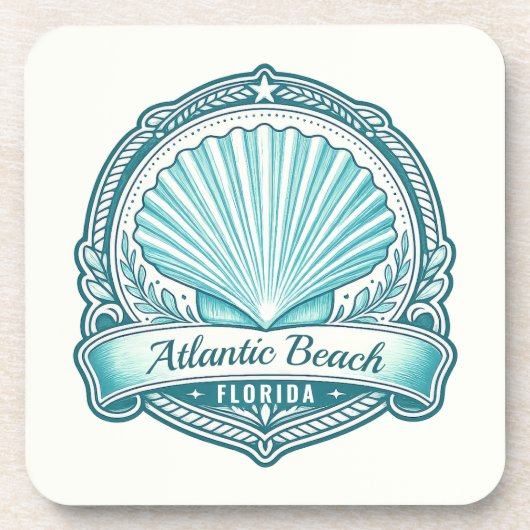 Atlantic Beach FL Kustschelp Embleem Bier Onderzetter (Voorkant)
