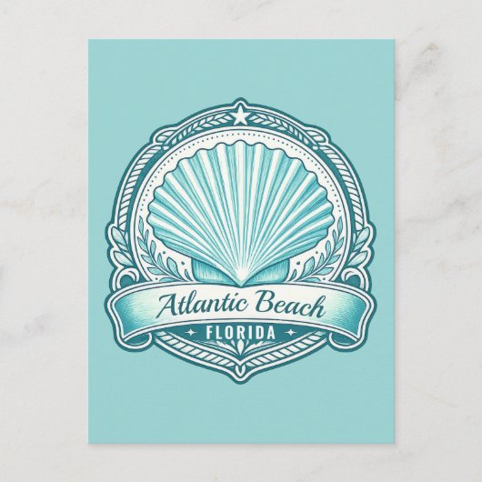 Atlantic Beach FL Kustschelp Embleem Briefkaart (Voorkant)