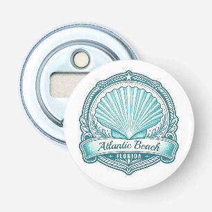 Atlantic Beach FL Kustschelp Embleem Button Flesopener