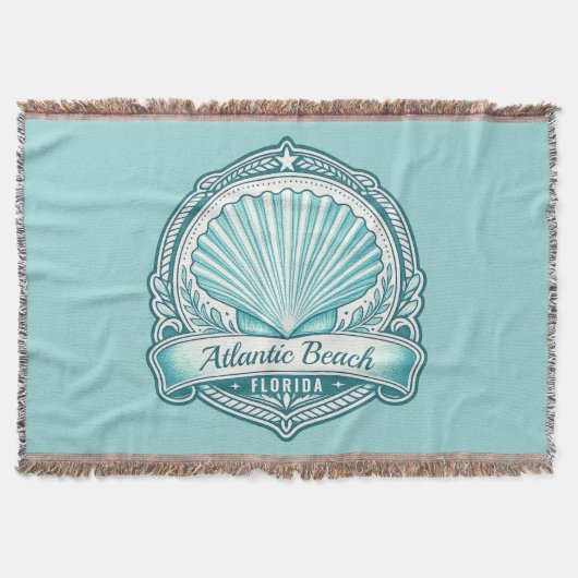 Atlantic Beach FL Kustschelp Embleem Deken (Voorkant)