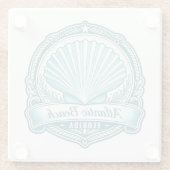 Atlantic Beach FL Kustschelp Embleem Glazen Onderzetter (Achterkant)