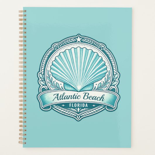 Atlantic Beach FL Kustschelp Embleem Planner (Voorkant)