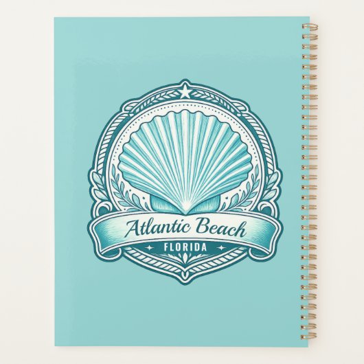 Atlantic Beach FL Kustschelp Embleem Planner (Achterkant)