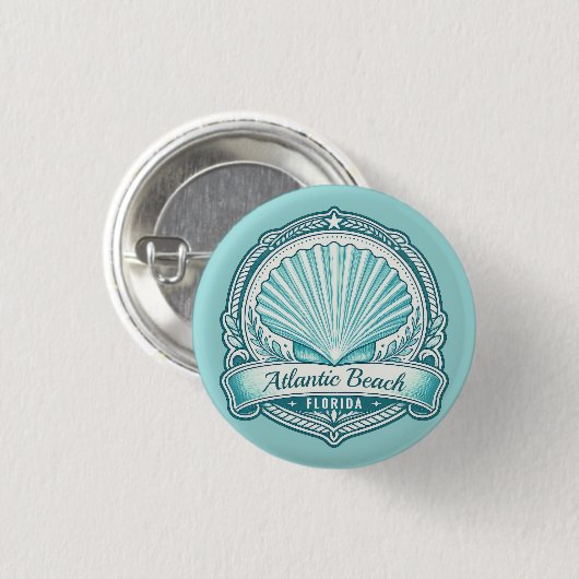 Atlantic Beach FL Kustschelp Embleem Ronde Button 3,2 Cm (Voorkant /achterkant)
