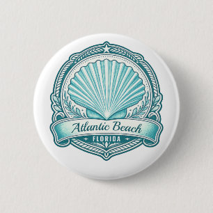 Atlantic Beach FL Kustschelp Embleem Ronde Button 5,7 Cm